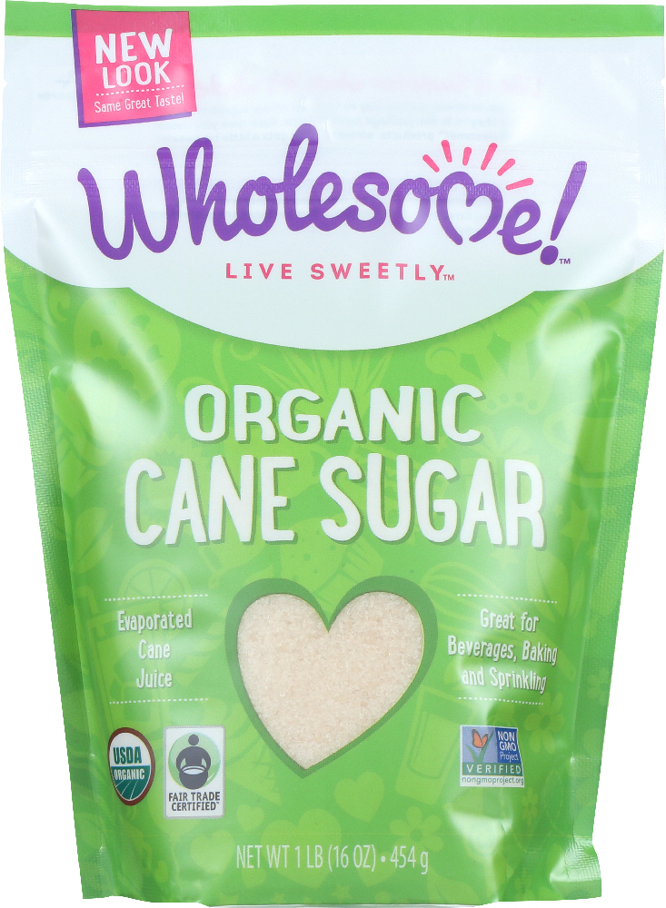 Wholesome Sweeteners: Organic Cane Sugar Evaporated Cane Juice, 16 Oz